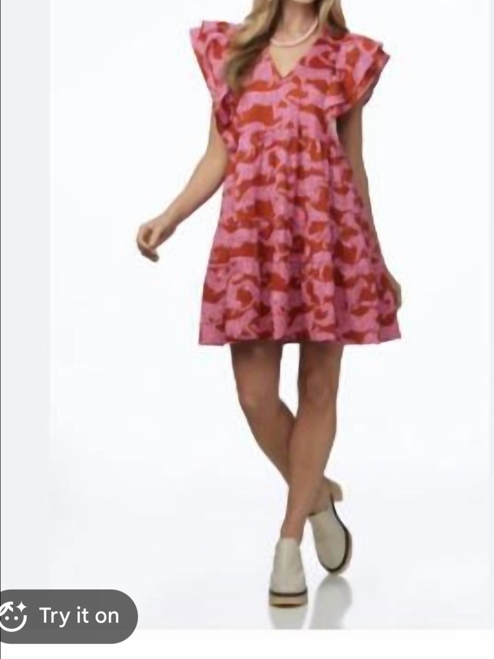 CROSBY by Mollie Burch Pink and Red Floral Swing Dress